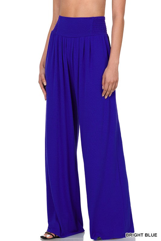 ZENANA Smocked Waist Wide Leg Pants