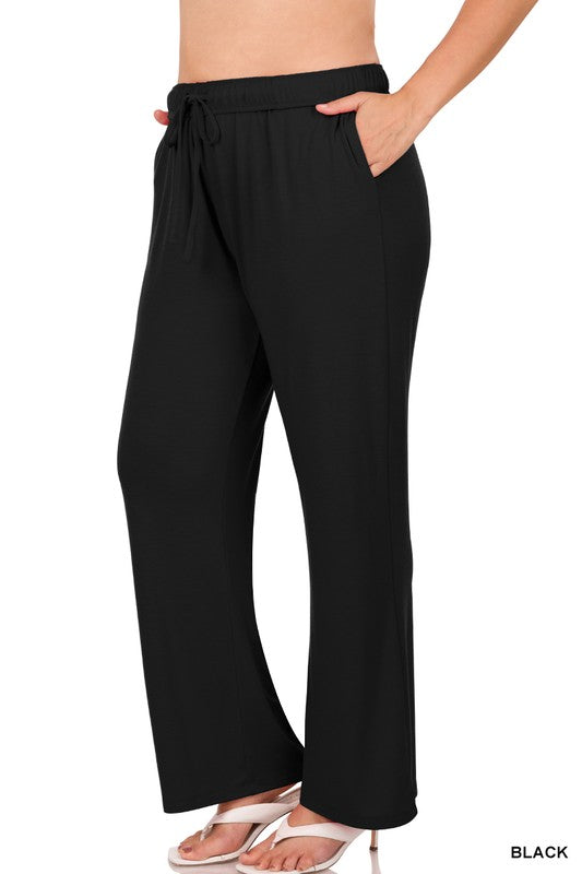 ZENANA Plus Drawstring Lounge Pants