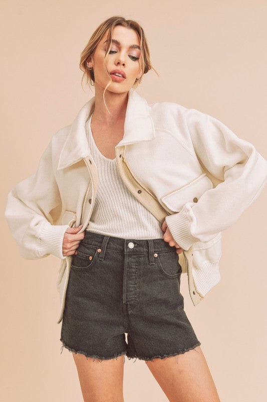 Aemi + Co So Cozy Oversized Bomber Jacket