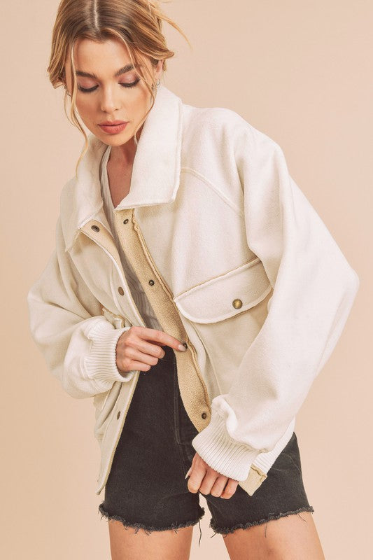 Aemi + Co So Cozy Oversized Bomber Jacket