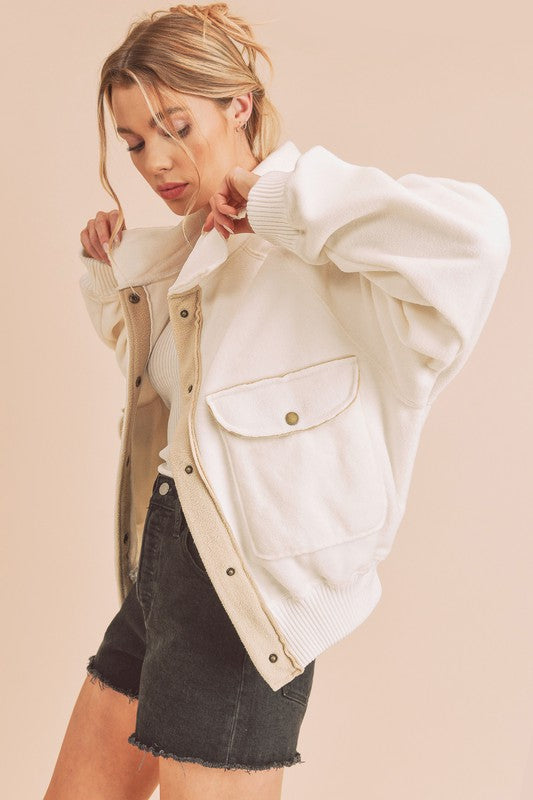 Aemi + Co So Cozy Oversized Bomber Jacket