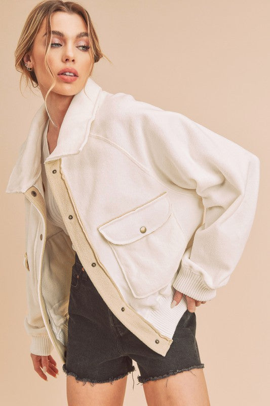 Aemi + Co So Cozy Oversized Bomber Jacket