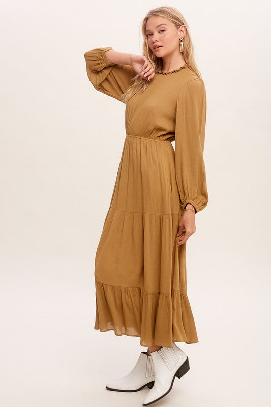 Listicle Feminine Boho Inspired Maxi Woven Dress