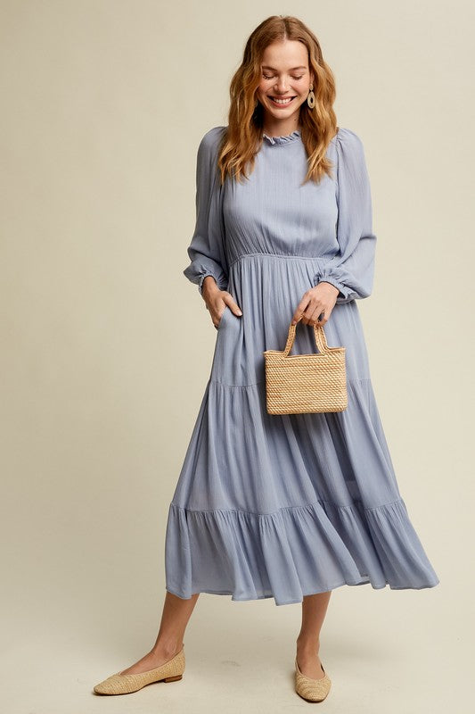 Listicle Feminine Boho Inspired Maxi Woven Dress