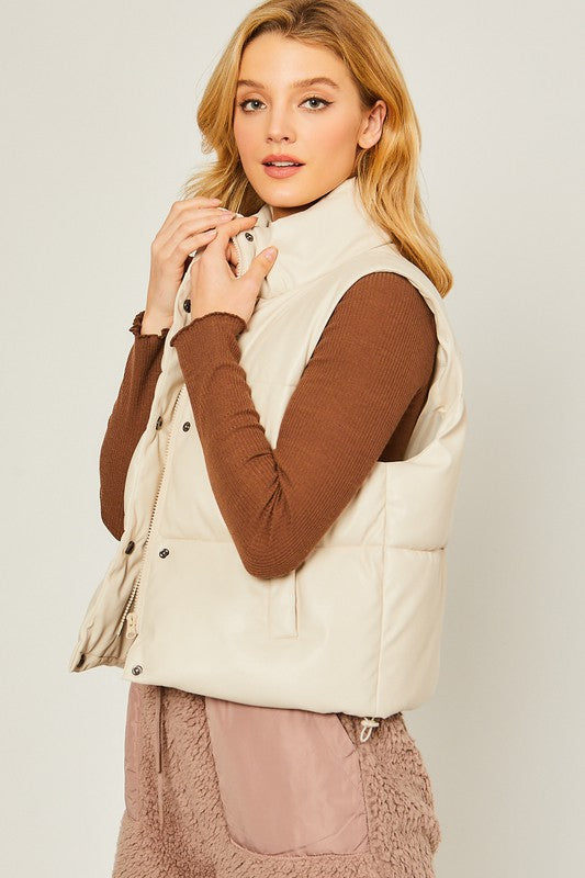 Load image into Gallery viewer, Love Tree PU Padded Vest

