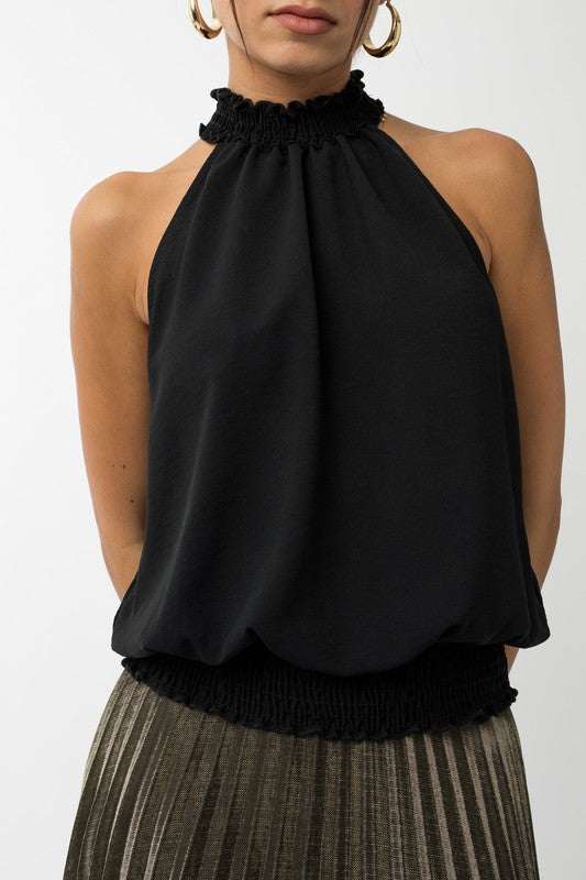 Load image into Gallery viewer, Gilli Sleeveless Smocking Halter Neck Top
