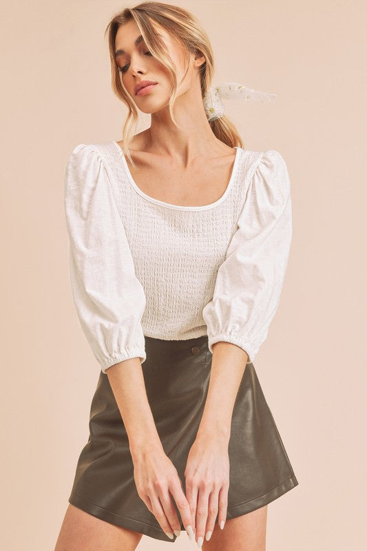 Aemi + Co Ginny Puff 3/4 Sleeve Top