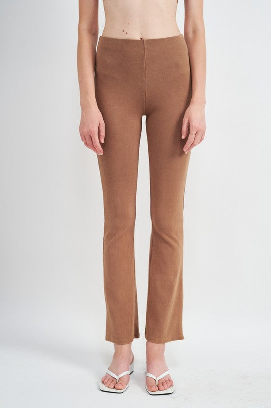 Emory Park HIGH WAIST RIB FLARED PANTS