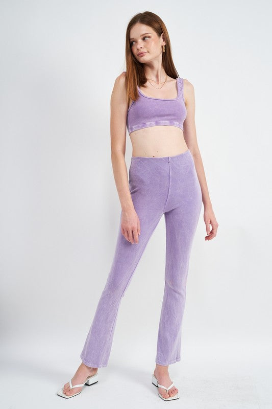 Emory Park HIGH WAIST RIB FLARED PANTS