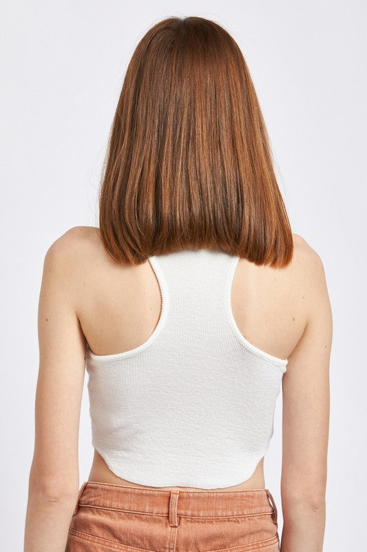 Emory Park RACER BACK CROPPED TANK TOP