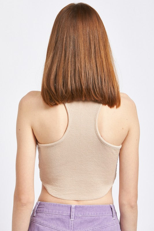 Emory Park RACER BACK CROPPED TANK TOP