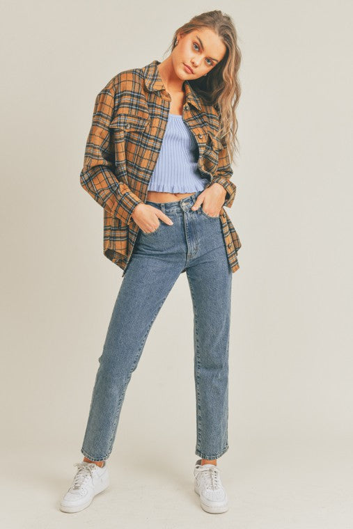 Lush Clothing Plaid Flannel Shacket