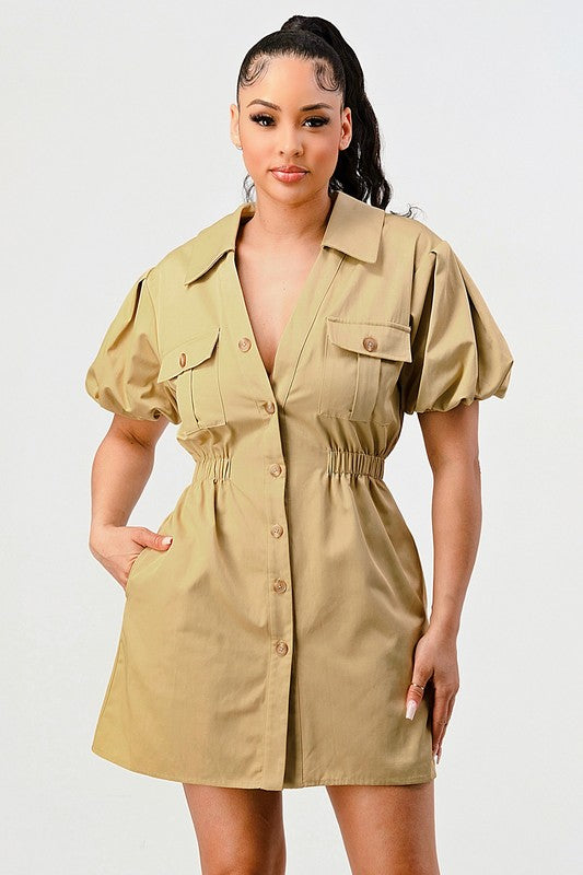 Athina Casual but trendy safari mini dress