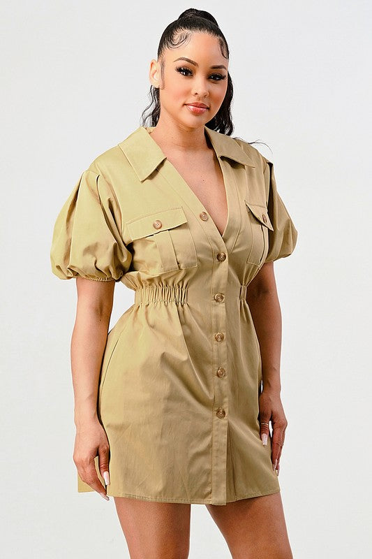 Athina Casual but trendy safari mini dress