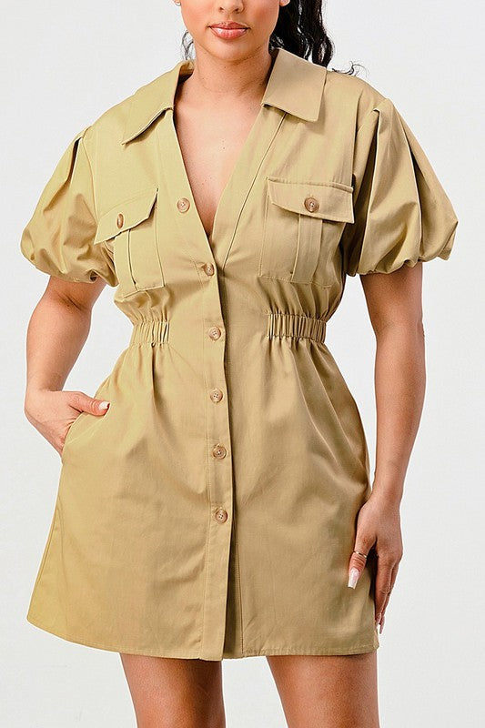 Athina Casual but trendy safari mini dress