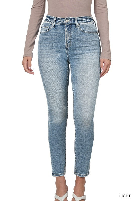 ZENANA High Rise Ankle Skinny Denim Pants