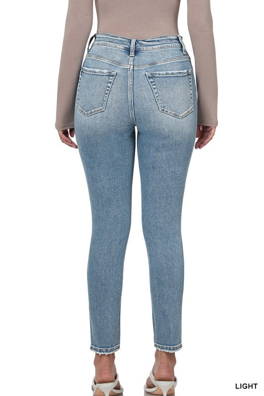 ZENANA High Rise Ankle Skinny Denim Pants