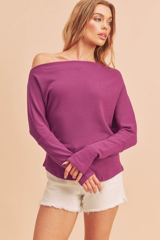 Aemi + Co Lula Off Shoulder Thermal Top