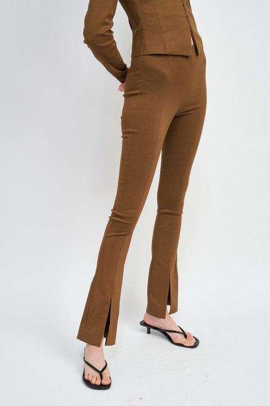 Emory Park HIGH WAIST PANTS WITH FRONT SLITS