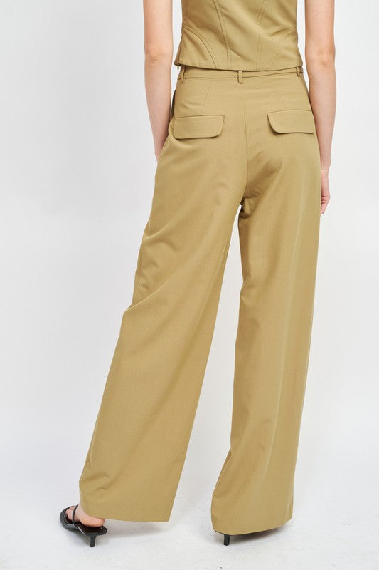 Emory Park ASYMMETRICAL LONG BELT TROUSERS