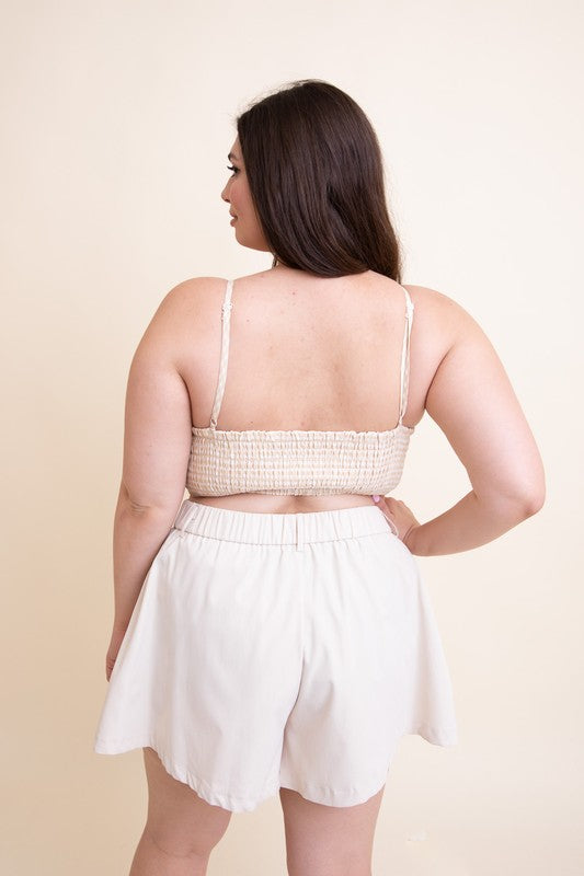 Leto Plus Size Gingham Smocked Bralette