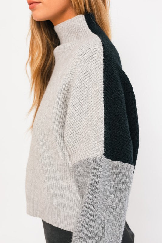 LE LIS Color Block Oversized Sweater