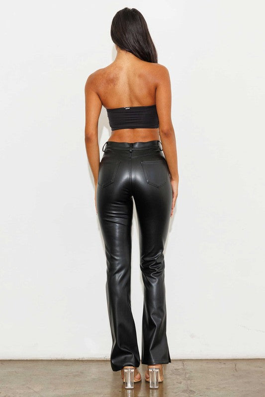Vibrant M.I.U Zena Vegan Leather Pants 1 / Black