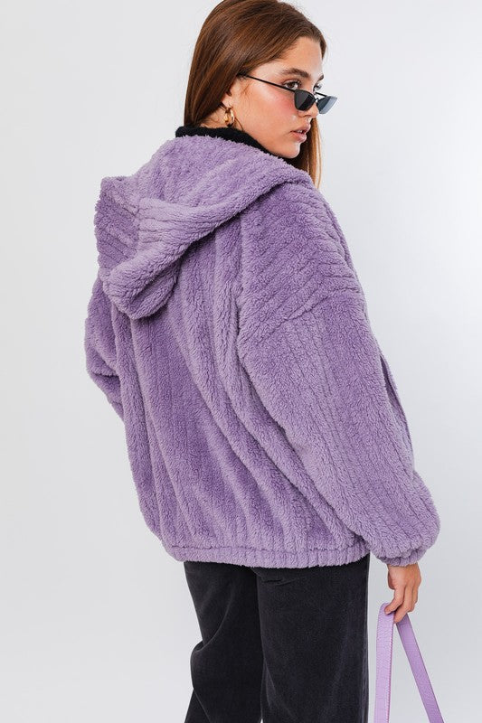 Load image into Gallery viewer, LE LIS Oversized Fleece Hoodie Jacket
