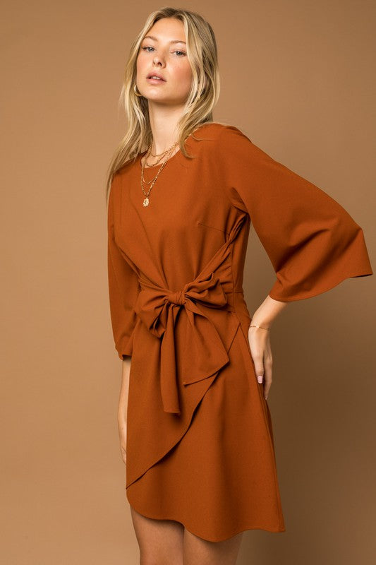 Gilli Kimono Sleeve Tie Wrap Dress