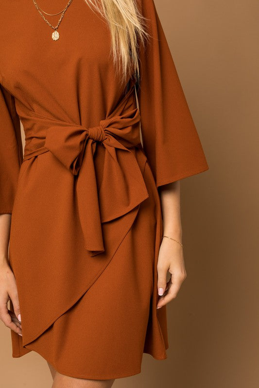 Gilli Kimono Sleeve Tie Wrap Dress