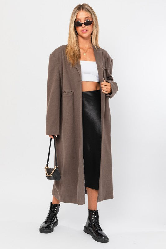 Load image into Gallery viewer, LE LIS Straight Blazer Long Coat
