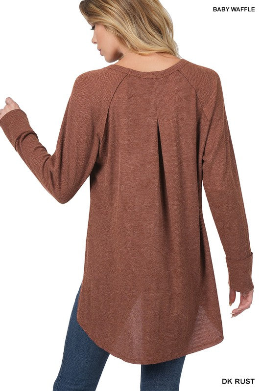 ZENANA Baby Waffle Raglan Sleeve Top