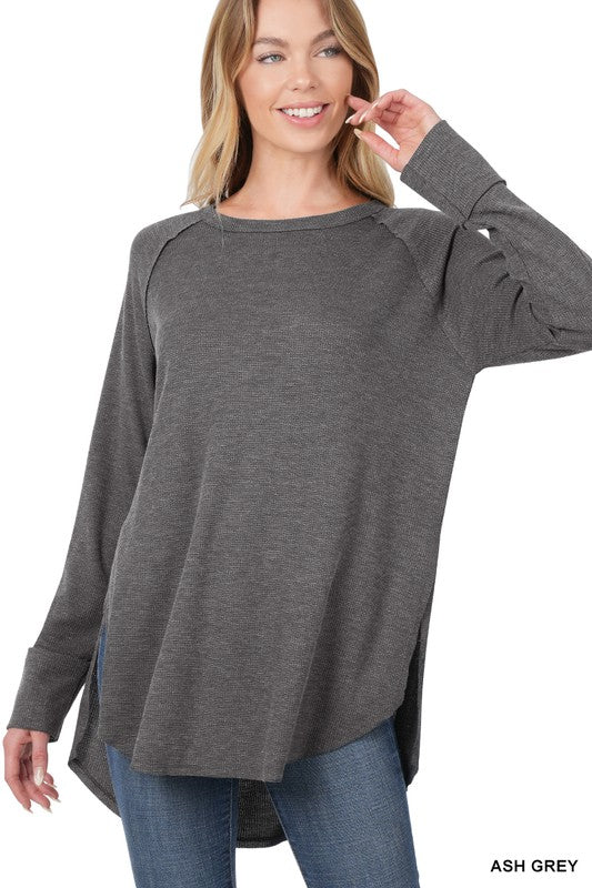 ZENANA Baby Waffle Raglan Sleeve Top