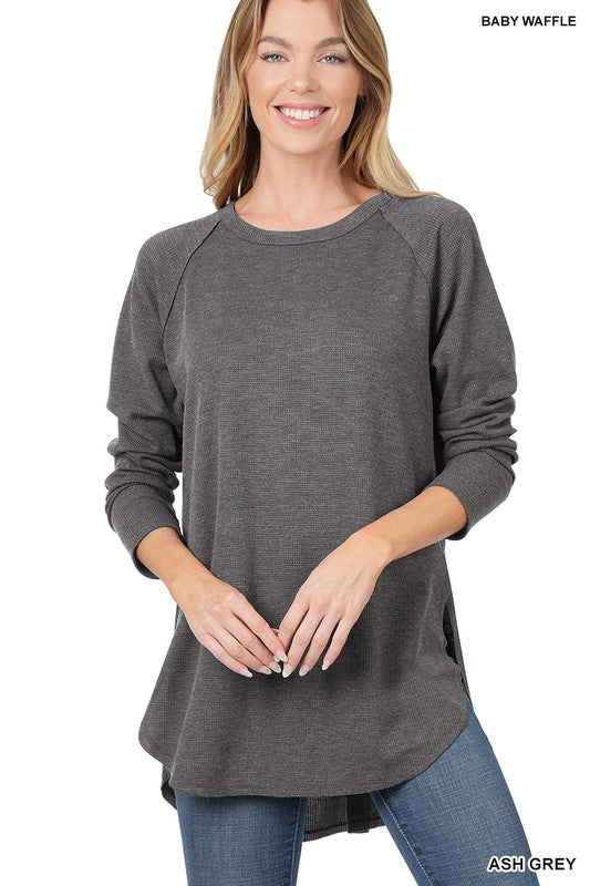 ZENANA Baby Waffle Raglan Sleeve Top