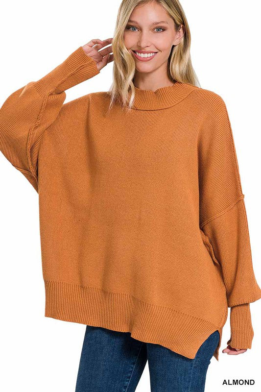 ZENANA Side Slit Oversized Sweater