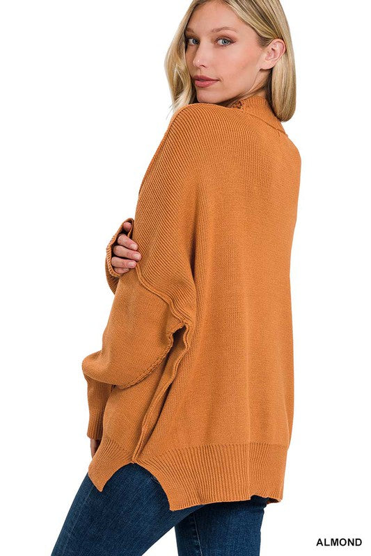 Load image into Gallery viewer, ZENANA Side Slit Oversized Sweater
