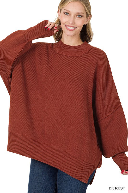 ZENANA Side Slit Oversized Sweater