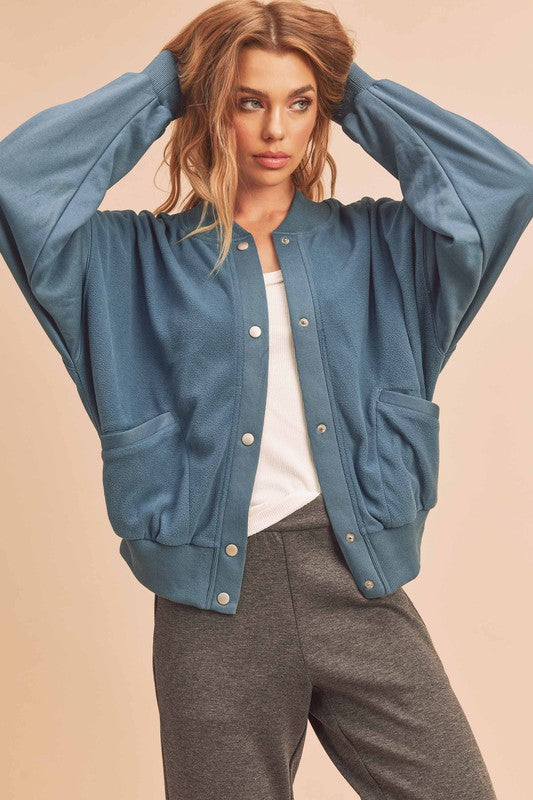 Aemi + Co Bee Soft Brushed Bomber Jacket