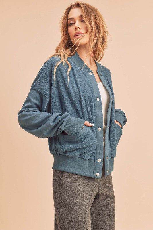 Aemi + Co Bee Soft Brushed Bomber Jacket