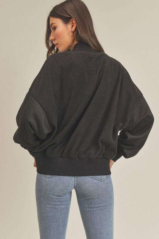 Aemi + Co Bee Soft Brushed Bomber Jacket