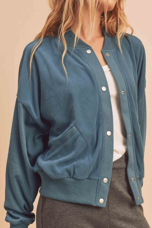 Aemi + Co Bee Soft Brushed Bomber Jacket