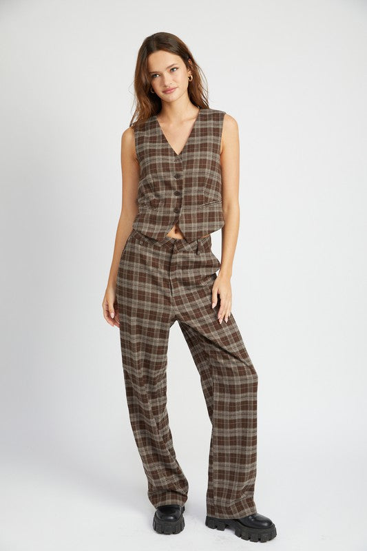 Emory Park PLAID BUTTON UP VEST