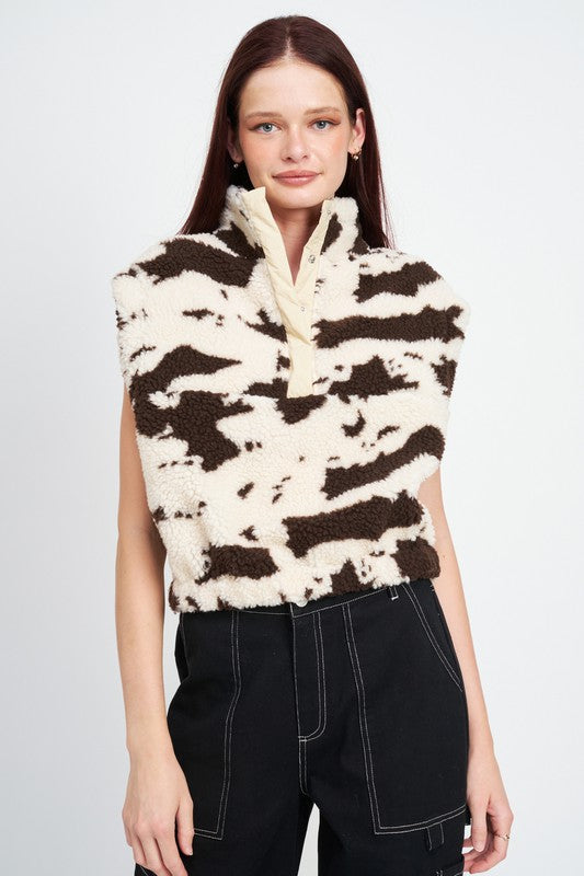 Emory Park COW PRINT Pullover VESTS