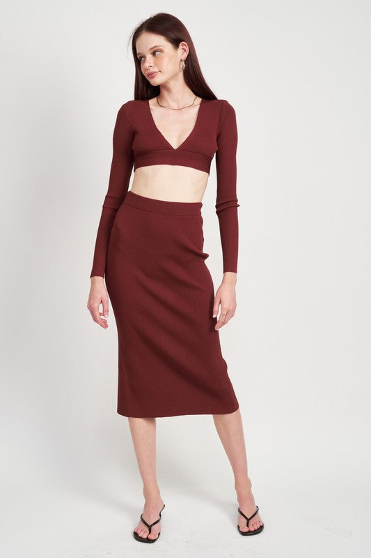 Emory Park HIGH WAIST MIDI PENCIL SKIRT