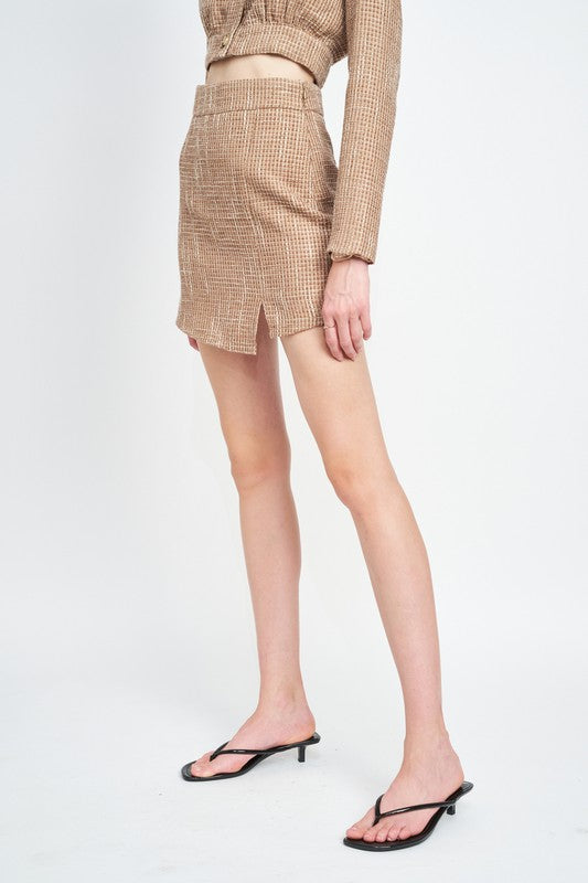 Emory Park ASYMMETRICAL TWEED MINI SKIRT