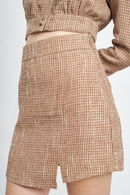 Emory Park ASYMMETRICAL TWEED MINI SKIRT