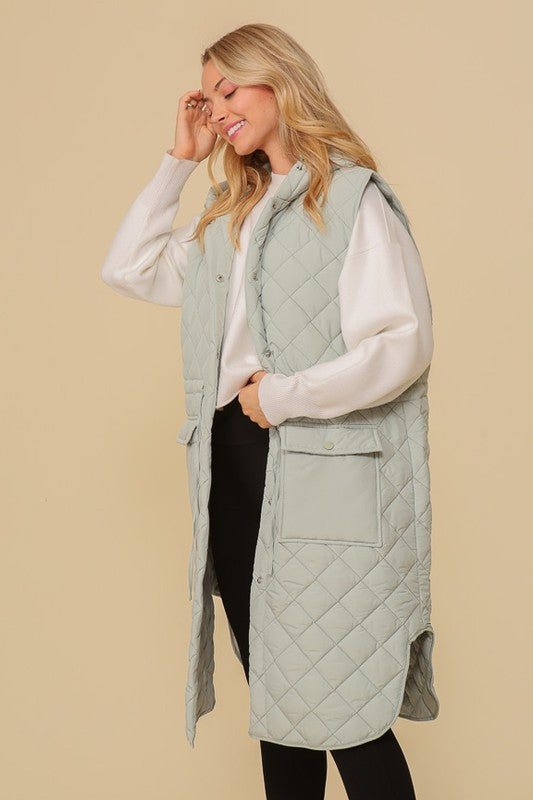 TIMING Oversized Quilted Midi Jacket