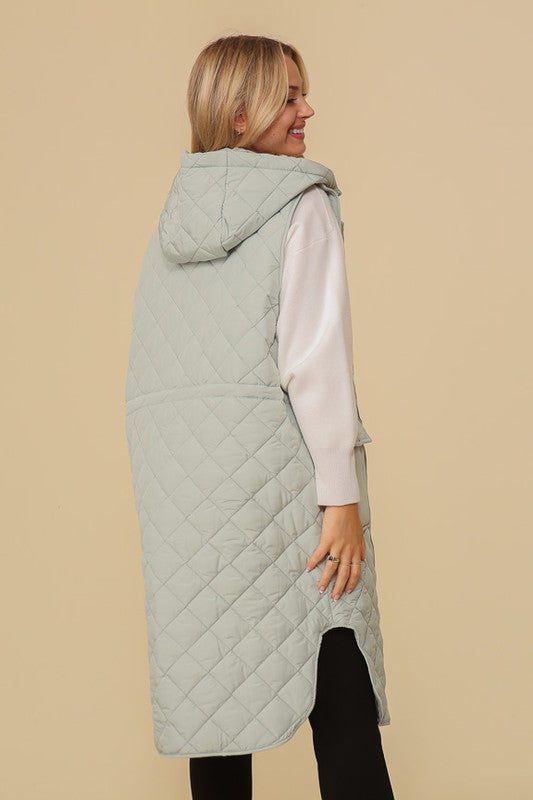 TIMING Oversized Quilted Midi Jacket