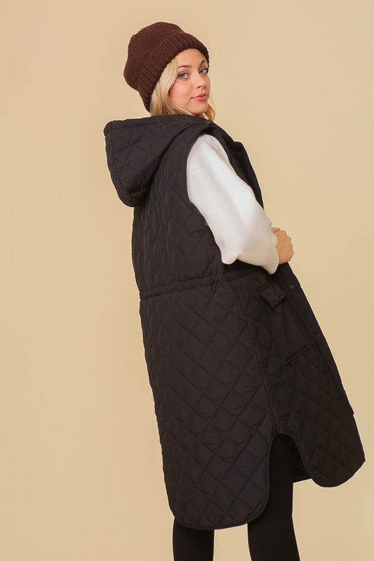 TIMING Oversized Quilted Midi Jacket