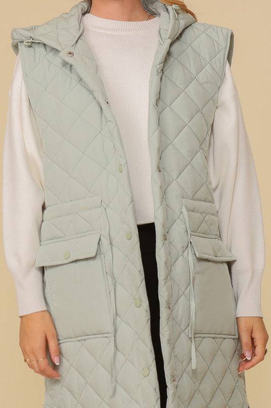 TIMING Oversized Quilted Midi Jacket